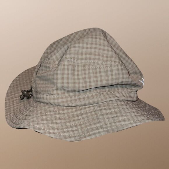 OR Outdoor Research Size Medium 3-6Y Boonie Bucket Sun Hat Gray Tan Check Plaid - Picture 5 of 6
